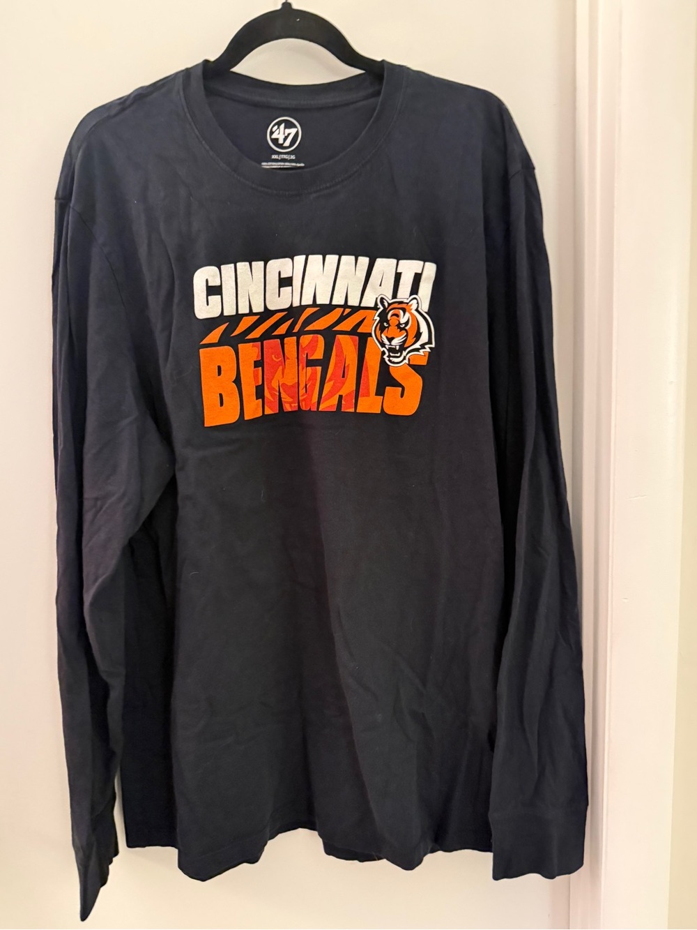47 Brand Cincinnati Bengals Long Sleeve Tee - Navy and Orange